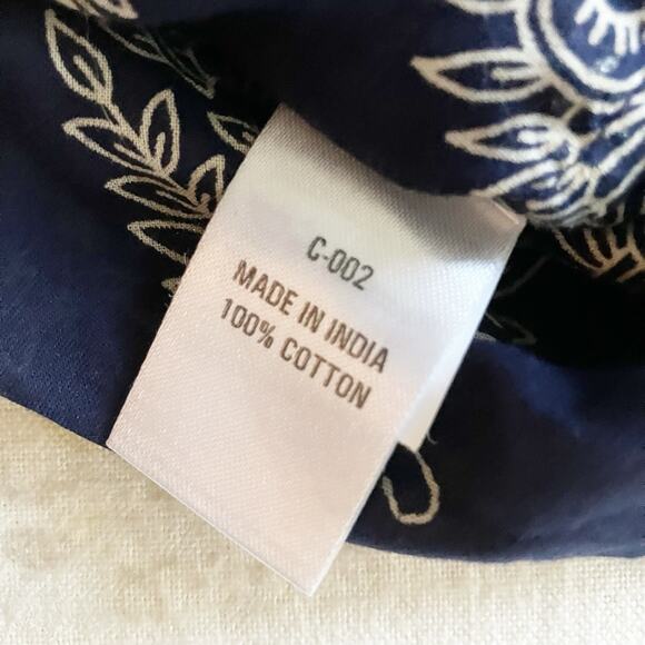 Anokhi Koki Girls Size 4-5 Dress 100% Cotton 3/4 Sleeve Dark Blue Paisley - Picture 10 of 11